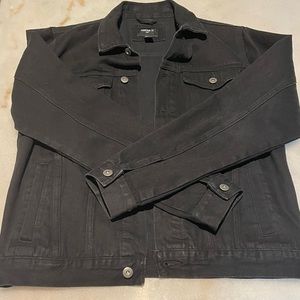 Black denim button up jacket